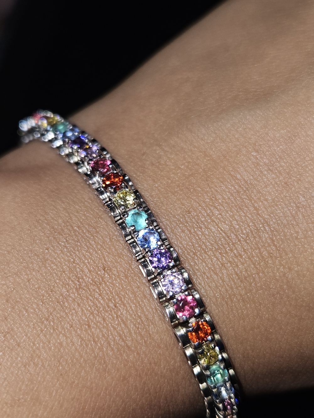 Multicolor Cubic Zirconia Tennis Bracelet - Women Jewelry